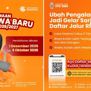 STIE Riau Buka Pendaftaran Mahasiswa Baru 2026-2027